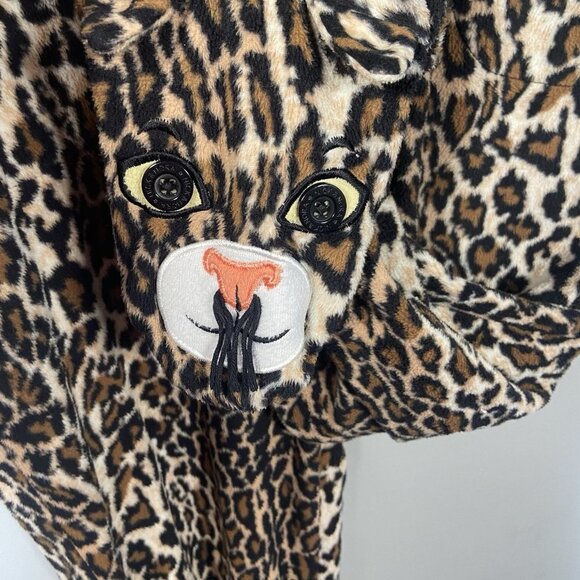 Nick & Nora Pajamas PJs Animal Print Fleece Footie Footed Costume Cheetah Size S - Picture 2 of 11